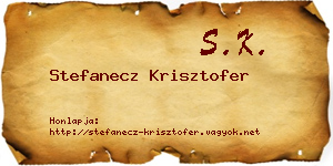 Stefanecz Krisztofer névjegykártya