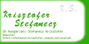 krisztofer stefanecz business card